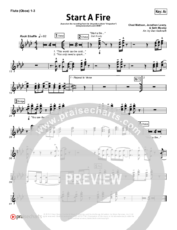 Start A Fire Flute/Oboe 1/2/3 (Unspoken)