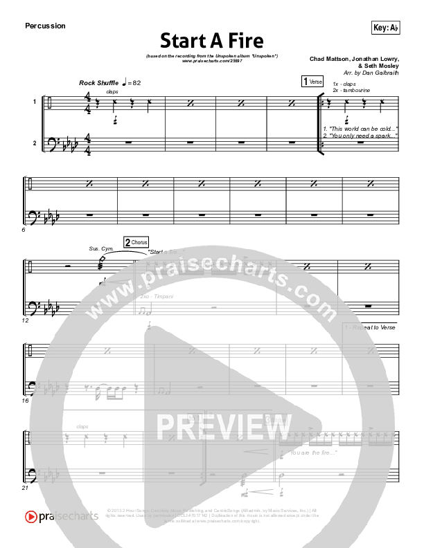 Start A Fire Percussion (Unspoken)