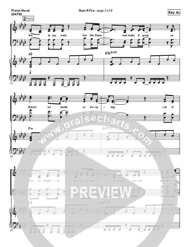 Start A Fire Piano/Vocal (SATB) (Unspoken)