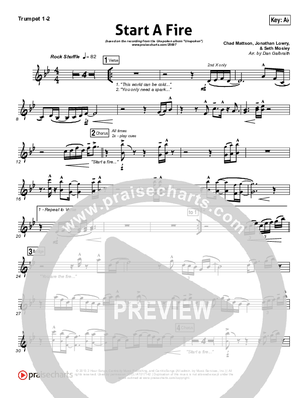 Start A Fire Trumpet 1,2 (Unspoken)