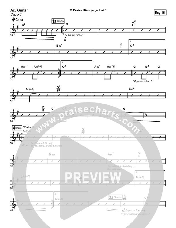 O Praise Him (with Doxology) Acoustic Guitar (Travis Cottrell)