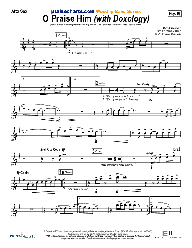 O Praise Him (with Doxology) Alto Sax (Travis Cottrell)
