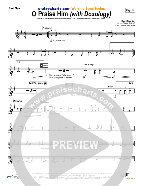 O Praise Him (with Doxology) Bari Sax (Travis Cottrell)