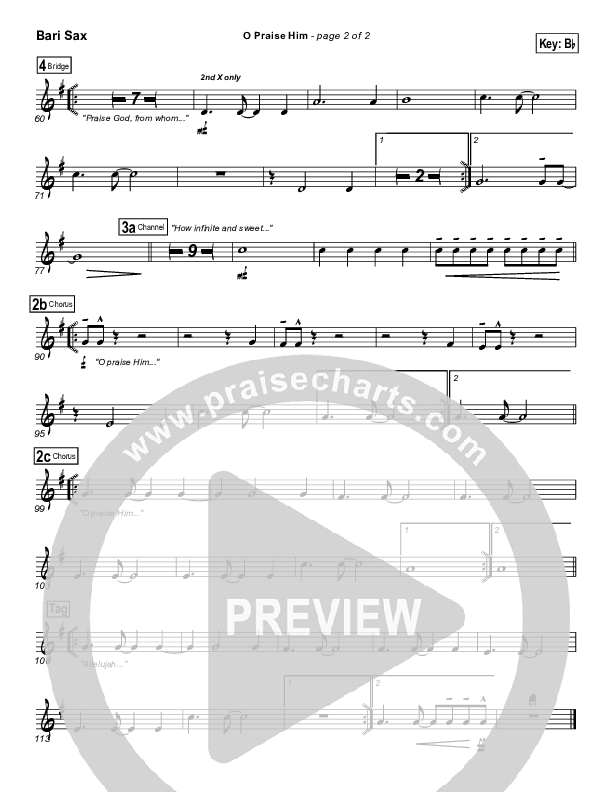 O Praise Him (with Doxology) Bari Sax (Travis Cottrell)