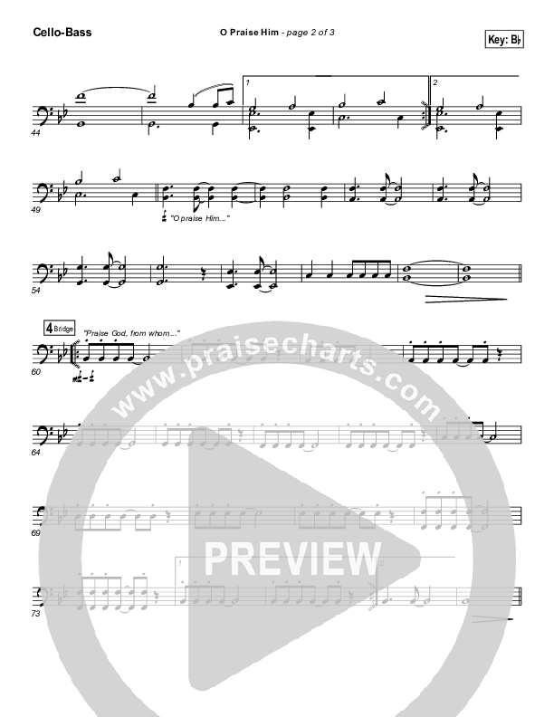 O Praise Him (with Doxology) Cello/Bass (Travis Cottrell)