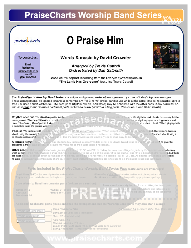 O Praise Him (with Doxology) Cover Sheet (Travis Cottrell)