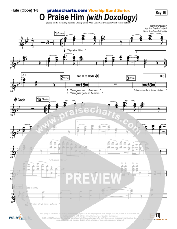 O Praise Him (with Doxology) Flute/Oboe 1/2/3 (Travis Cottrell)