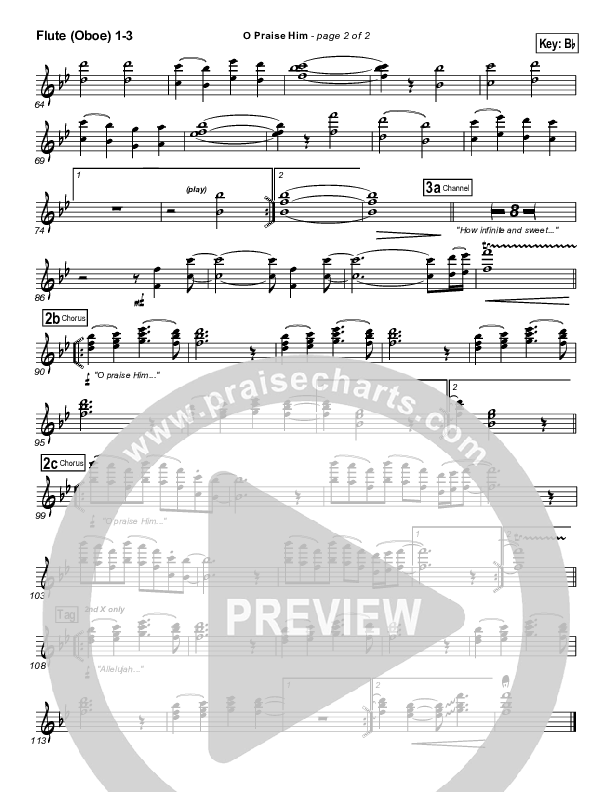O Praise Him (with Doxology) Flute/Oboe 1/2/3 (Travis Cottrell)