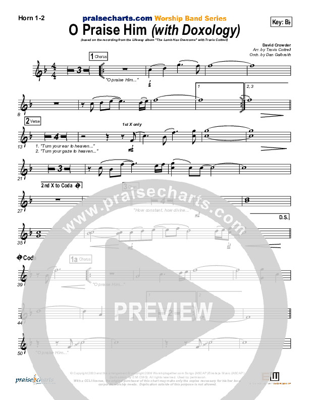 O Praise Him (with Doxology) French Horn 1/2 (Travis Cottrell)