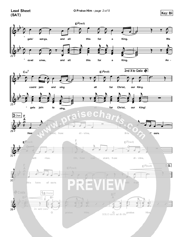 O Praise Him (with Doxology) Lead Sheet (SAT) (Travis Cottrell)
