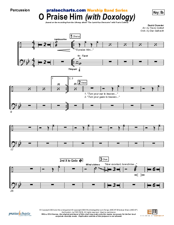 O Praise Him (with Doxology) Percussion (Travis Cottrell)