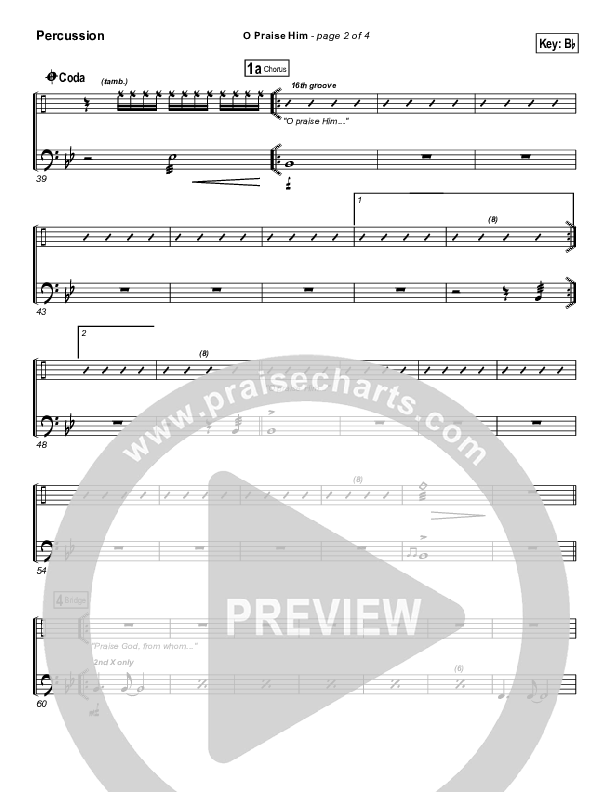 O Praise Him (with Doxology) Percussion (Travis Cottrell)