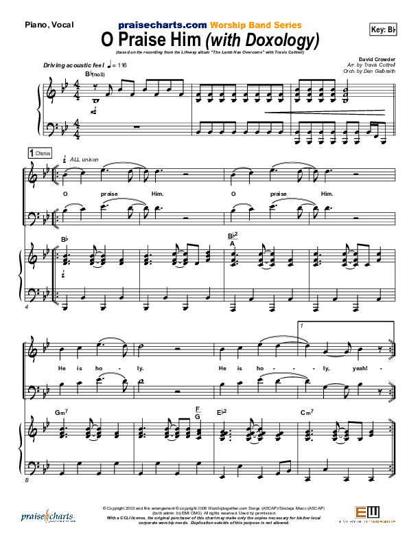 O Praise Him (with Doxology) Piano/Vocal & Lead (Travis Cottrell)