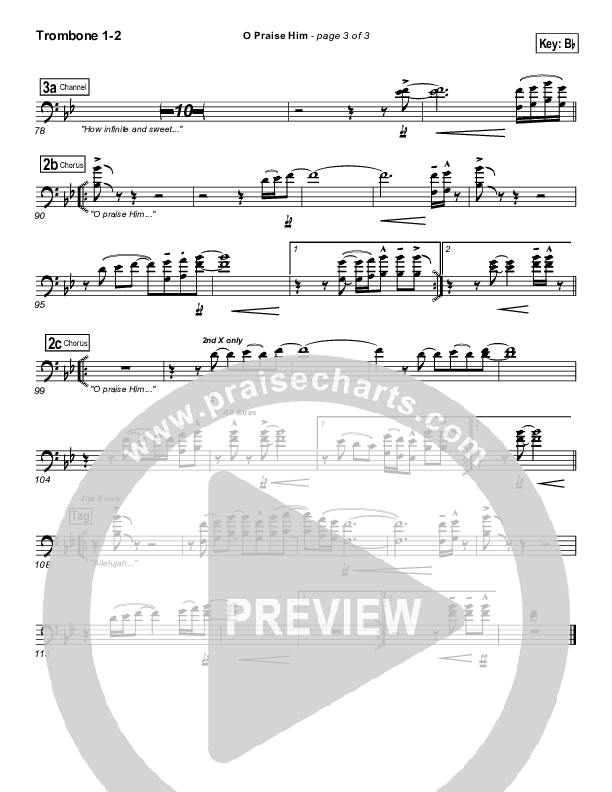 O Praise Him (with Doxology) Trombone 1/2 (Travis Cottrell)