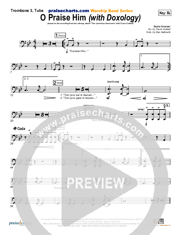 O Praise Him (with Doxology) Trombone 3/Tuba (Travis Cottrell)
