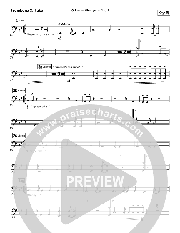 O Praise Him (with Doxology) Trombone 3/Tuba (Travis Cottrell)