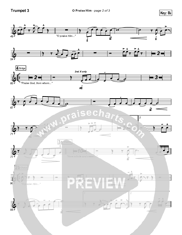 O Praise Him (with Doxology) Trumpet 3 (Travis Cottrell)