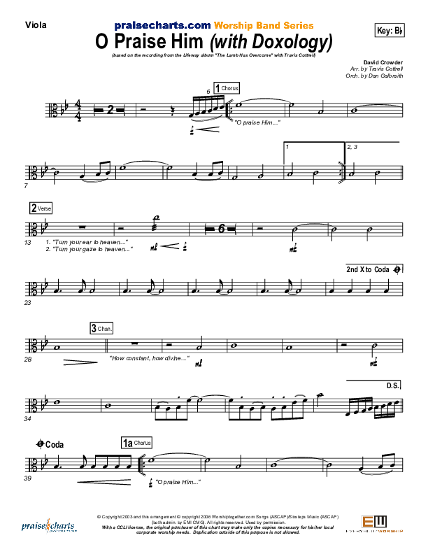 O Praise Him (with Doxology) Viola (Travis Cottrell)