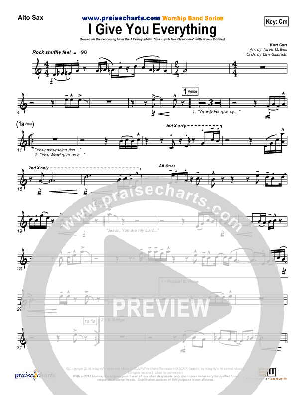 I Give You Everything Alto Sax (Travis Cottrell)