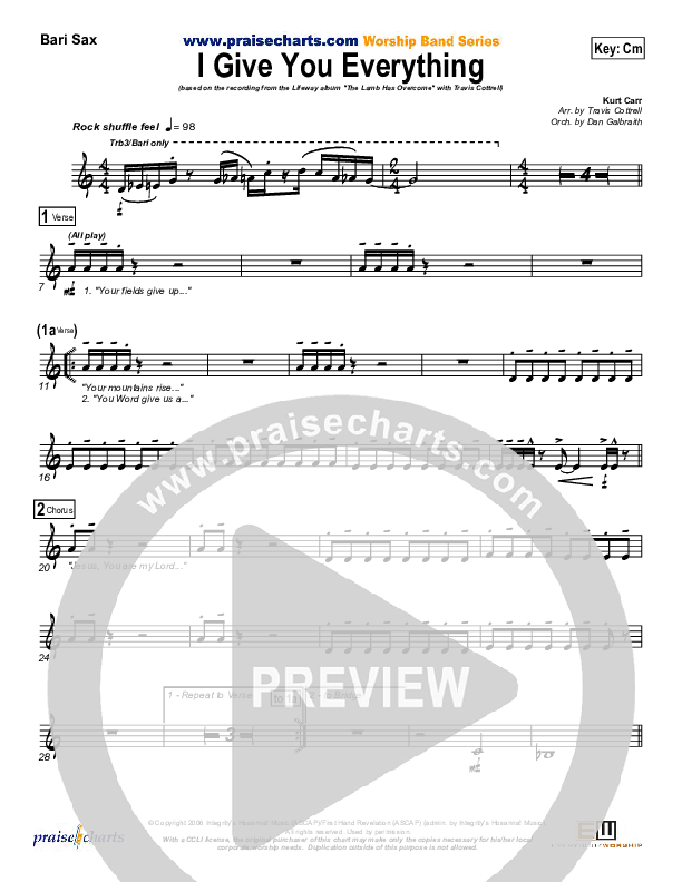 I Give You Everything Bari Sax (Travis Cottrell)