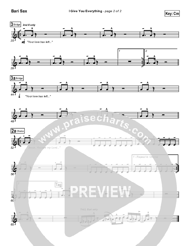 I Give You Everything Bari Sax (Travis Cottrell)