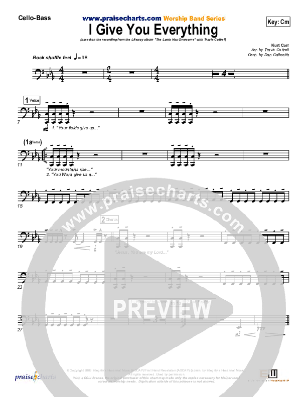 I Give You Everything Cello/Bass (Travis Cottrell)