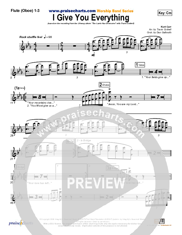 I Give You Everything Flute/Oboe 1/2/3 (Travis Cottrell)