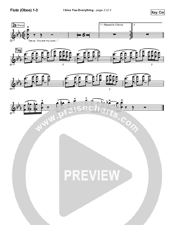 I Give You Everything Flute/Oboe 1/2/3 (Travis Cottrell)