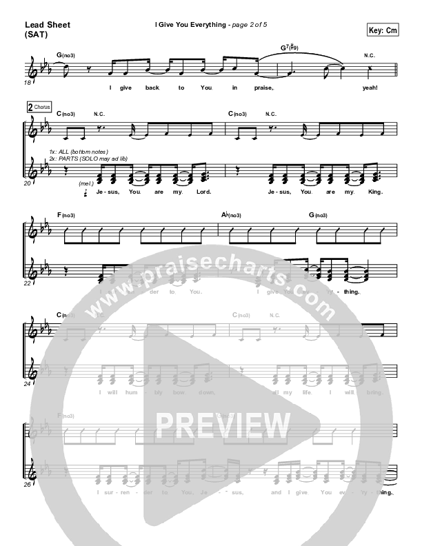 I Give You Everything Lead Sheet (SAT) (Travis Cottrell)