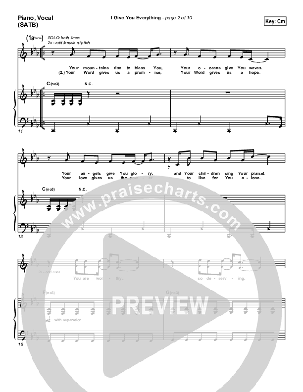 I Give You Everything Piano/Vocal (Travis Cottrell)