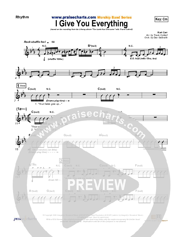I Give You Everything Rhythm Chart (Travis Cottrell)