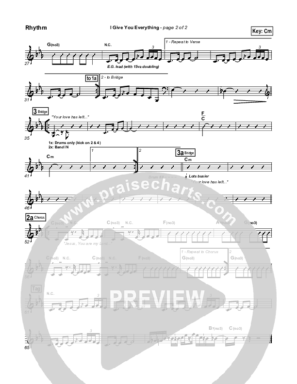 I Give You Everything Rhythm Chart (Travis Cottrell)