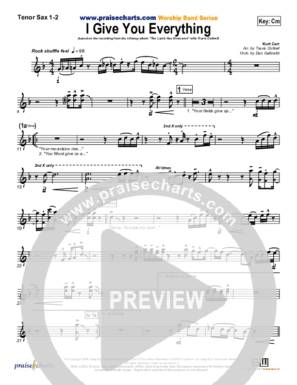I Give You Everything Tenor Sax 1/2 (Travis Cottrell)