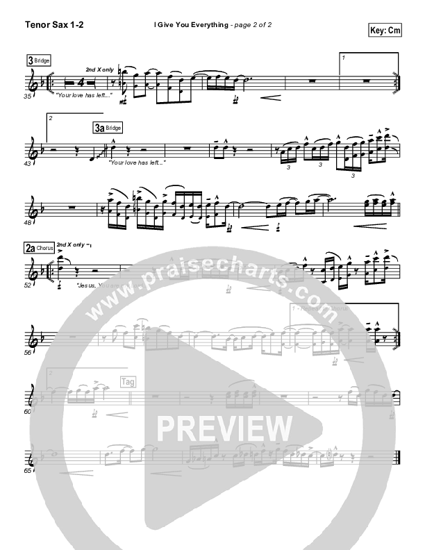 I Give You Everything Tenor Sax 1/2 (Travis Cottrell)