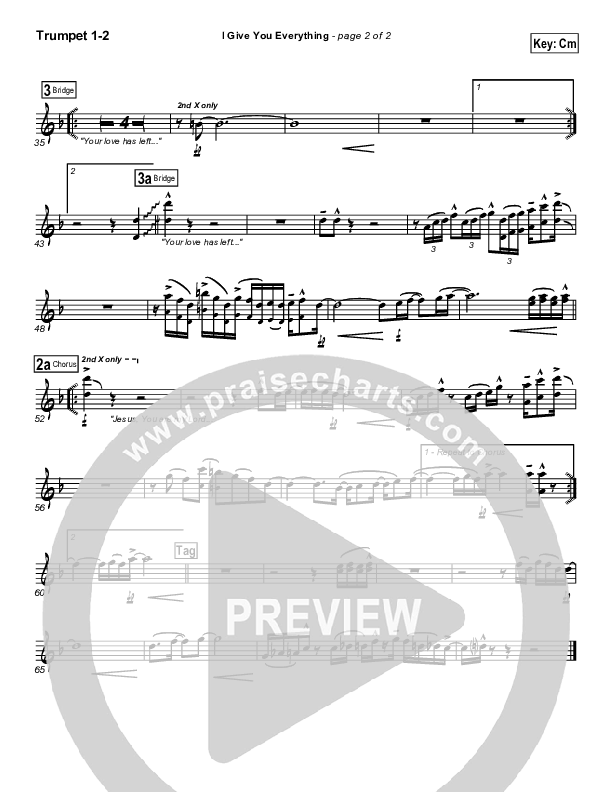 I Give You Everything Trumpet 1,2 (Travis Cottrell)