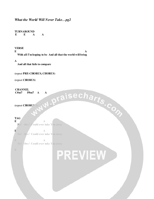 What The World Will Never Take Chords & Lyrics (G3 Kids)