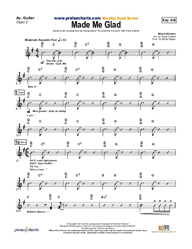 Made Me Glad Acoustic Guitar (Travis Cottrell)