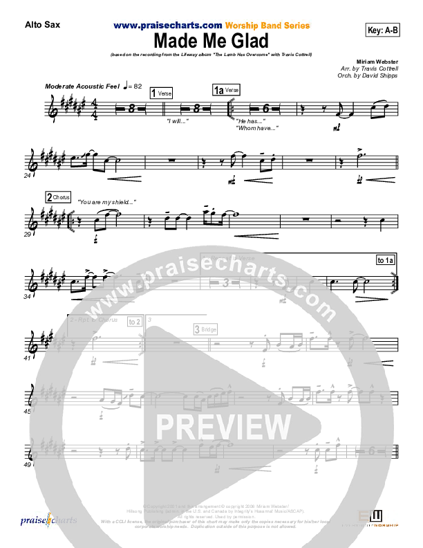 Made Me Glad Alto Sax (Travis Cottrell)