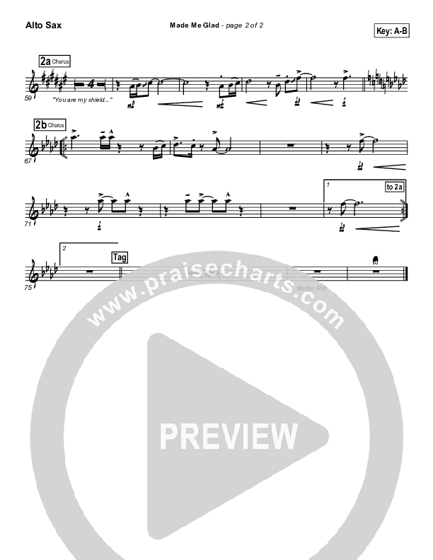 Made Me Glad Alto Sax (Travis Cottrell)