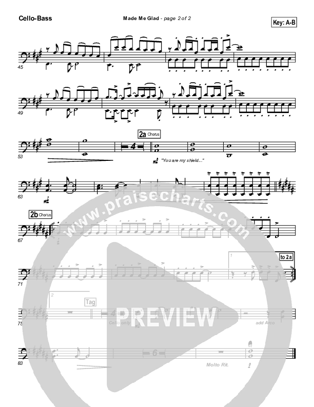 Made Me Glad Cello/Bass (Travis Cottrell)