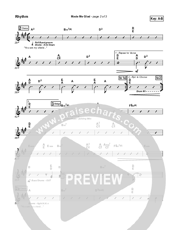 Made Me Glad Rhythm Chart (Travis Cottrell)
