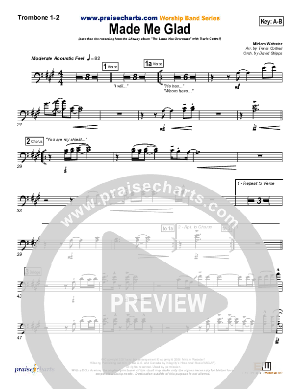 Made Me Glad Trombone 1/2 (Travis Cottrell)