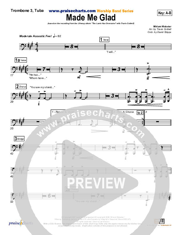 Made Me Glad Trombone 3/Tuba (Travis Cottrell)