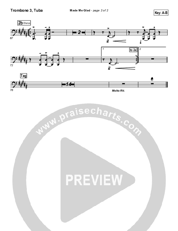 Made Me Glad Trombone 3/Tuba (Travis Cottrell)