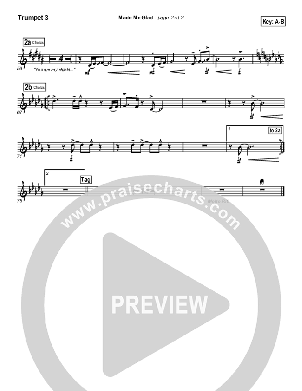 Made Me Glad Trumpet 3 (Travis Cottrell)
