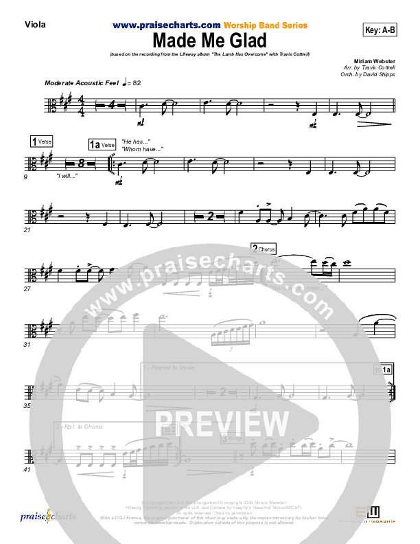 Made Me Glad Viola (Travis Cottrell)