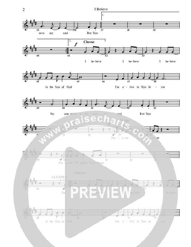 I Believe Lead Sheet (G3 Kids)