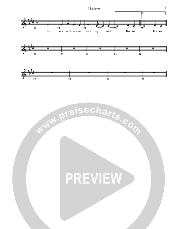 I Believe Lead Sheet (G3 Kids)
