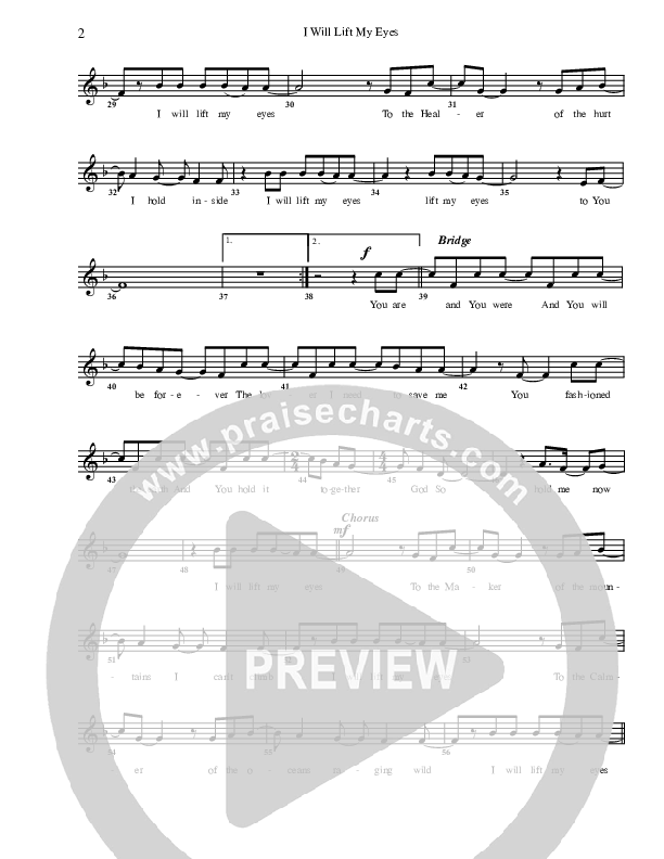 I Will Lift My Eyes Lead Sheet (G3 Kids)
