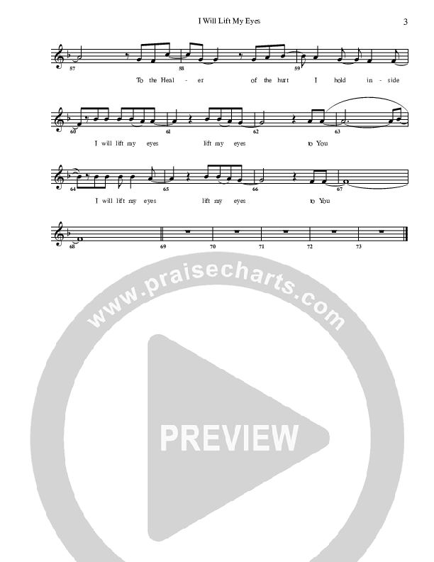 I Will Lift My Eyes Lead Sheet (G3 Kids)
